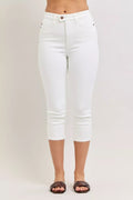 Judy Blue High Waist Extended Waistband Capri Pants with Spade Pockets - Desert Sunday