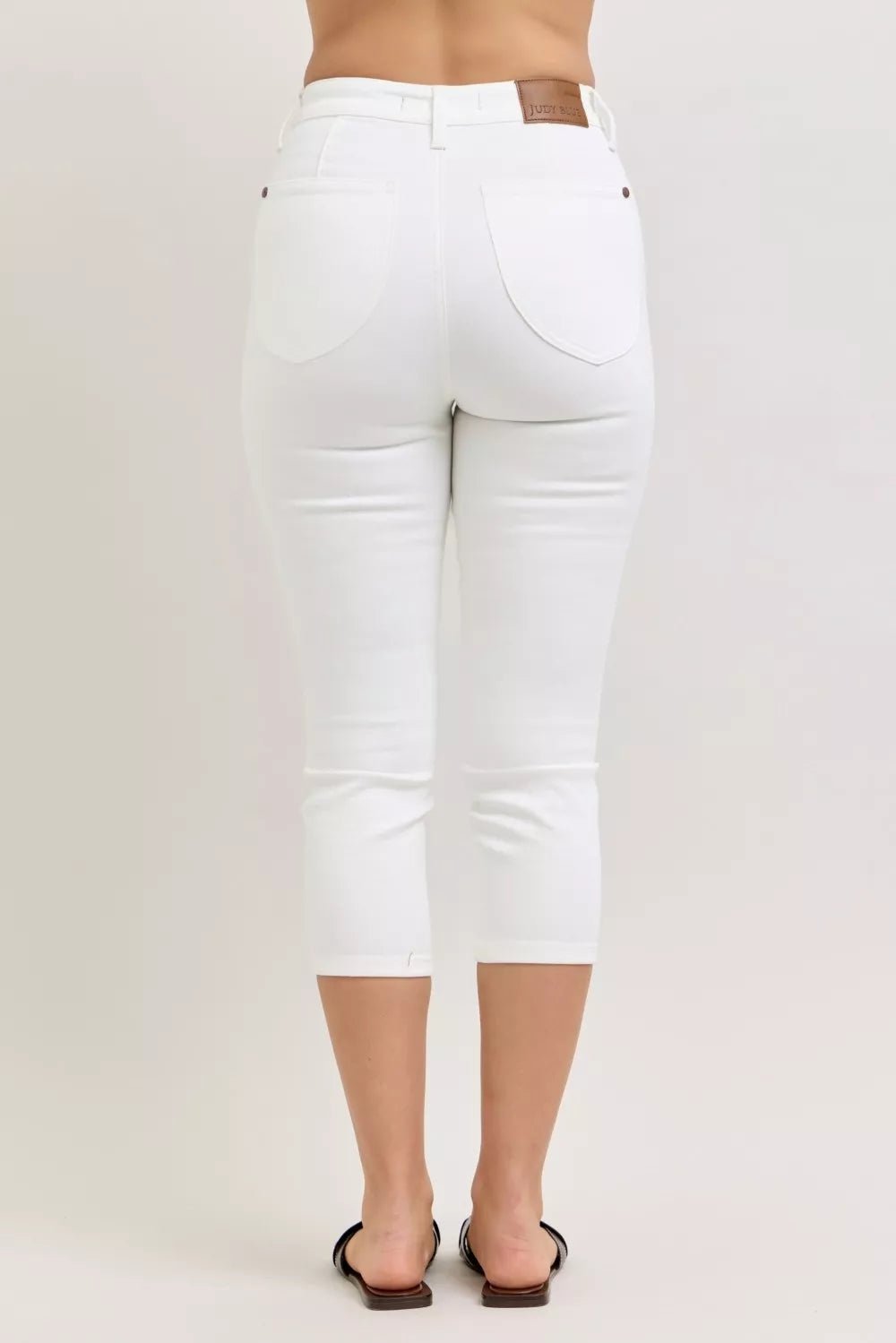 Judy Blue High Waist Extended Waistband Capri Pants with Spade Pockets - Desert Sunday