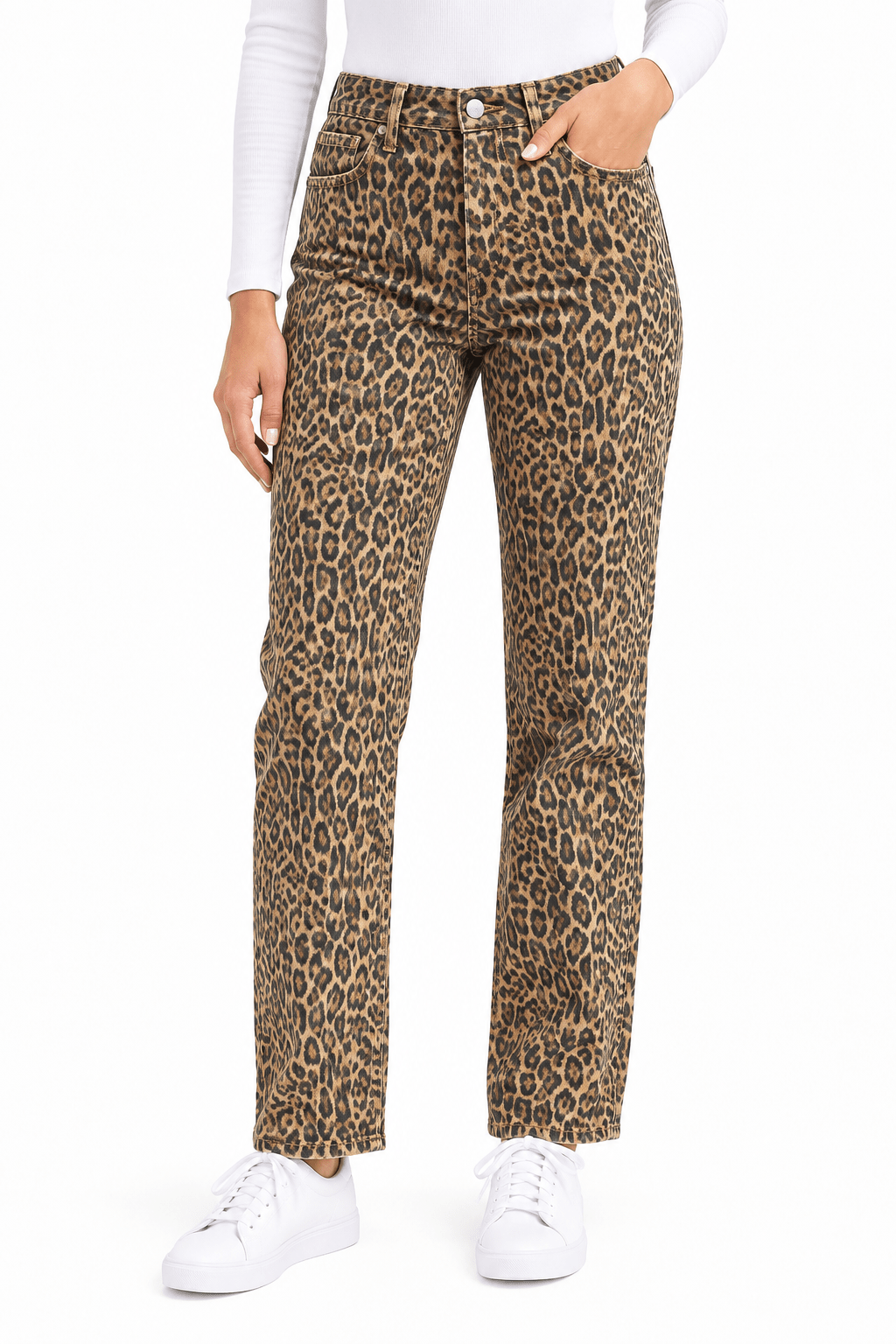 Judy Blue Kimberly Tummy Control Classic Straight Jeans – Leopard - Desert Sunday