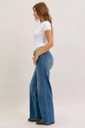 Judy Blue MR Column Straight Jeans with Corduroy Waist - Desert Sunday