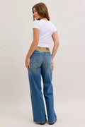Judy Blue MR Column Straight Jeans with Corduroy Waist - Desert Sunday