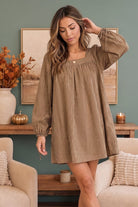 Just Darling Striped Square Neck Mini Dress - Desert Sunday