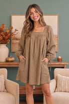Just Darling Striped Square Neck Mini Dress - Desert Sunday