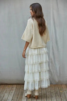 Kelsey Quarter Sleeve Cardigan in Creme - Desert Sunday
