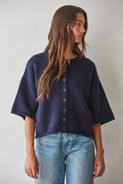 Kelsey Quarter Sleeve Cardigan in Navy - Desert Sunday