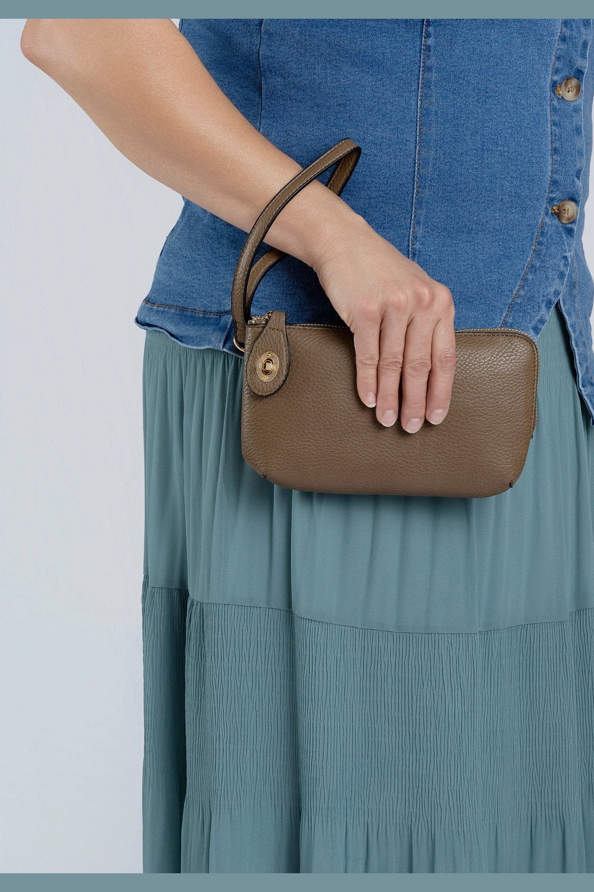 Kendall Twist Lock Crossbody Wrist Bag - Desert Sunday