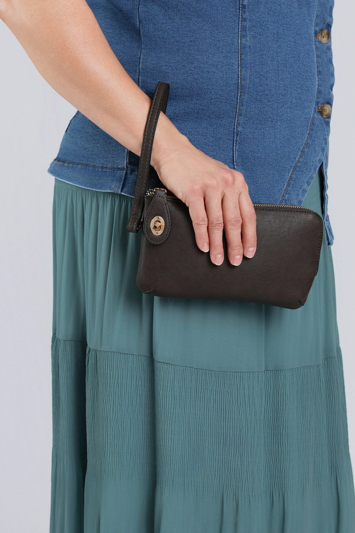 Kendall Twist Lock Crossbody Wrist Bag - Desert Sunday