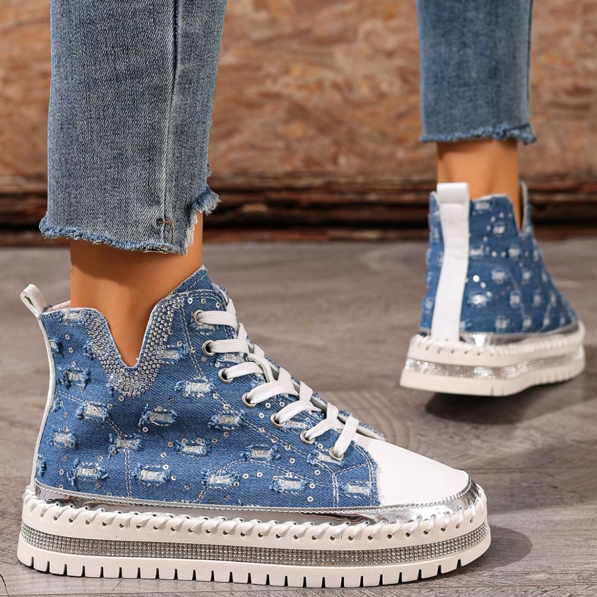 Lace Up Platform Sneaker - Desert Sunday