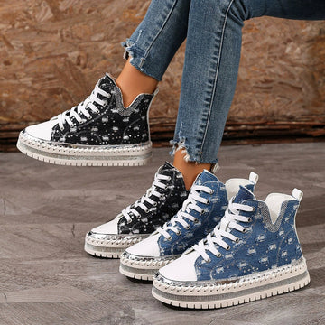 Lace Up Platform Sneaker - Desert Sunday