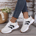 Lace Up Round Toe Sneakers - Desert Sunday