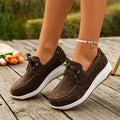 Lace Up Round Toe Sneakers - Desert Sunday