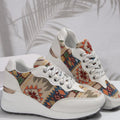Lace Up Wedge Sneakers - Desert Sunday