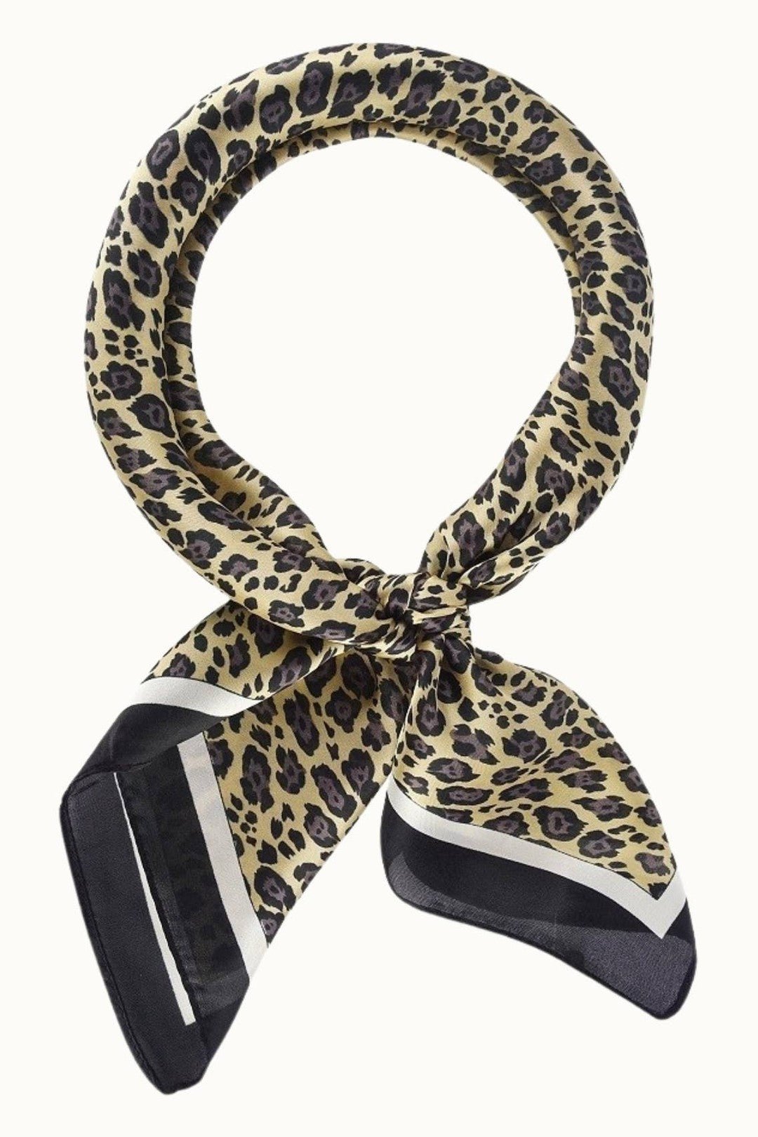 Leopard Satin Neckerchief Scarf - Desert Sunday