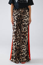 Leopard Straight Pants With Red Stripes Down The Sides - Desert Sunday