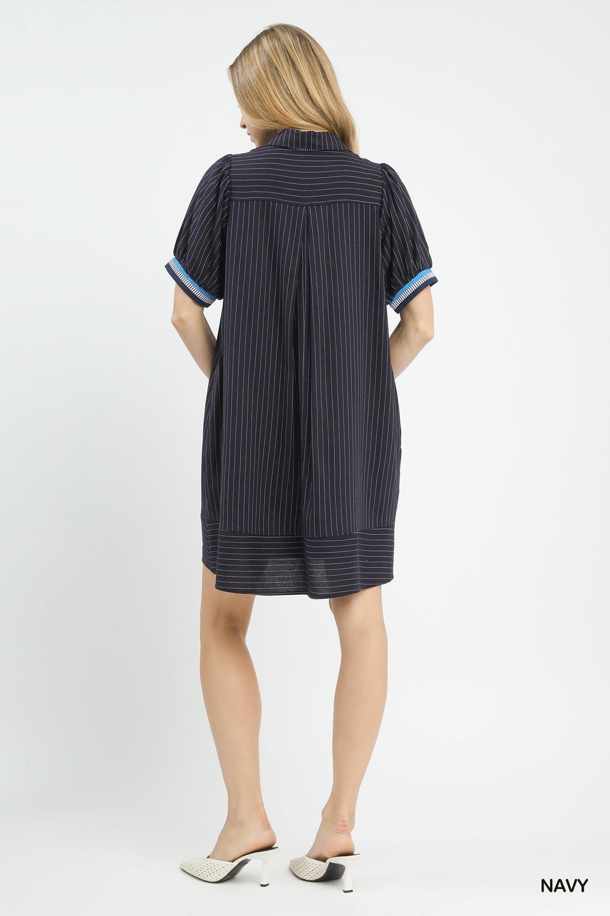 Linen Striped Polo Dress - Desert Sunday