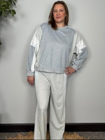 Lounging in Lace Grey Set - Desert Sunday