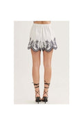 Luna Lace Embroidered Shorts - Desert Sunday