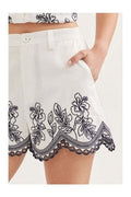 Luna Lace Embroidered Shorts - Desert Sunday