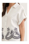 Luna Lace Embroidered Top - Desert Sunday