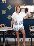 Luna Lace Embroidered Top - Desert Sunday