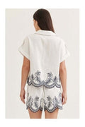 Luna Lace Embroidered Top - Desert Sunday