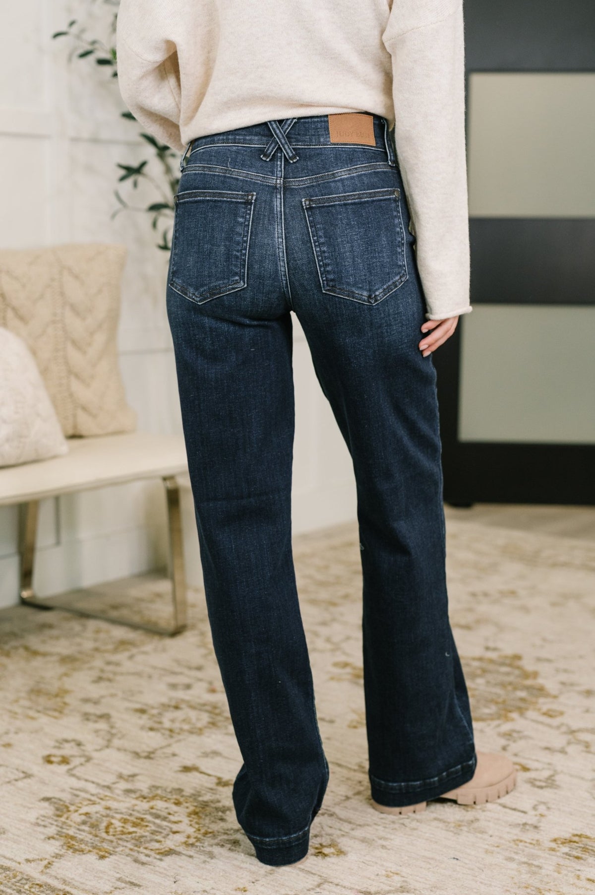 Marty High Waist Trouser Wide Leg Jean - Desert Sunday