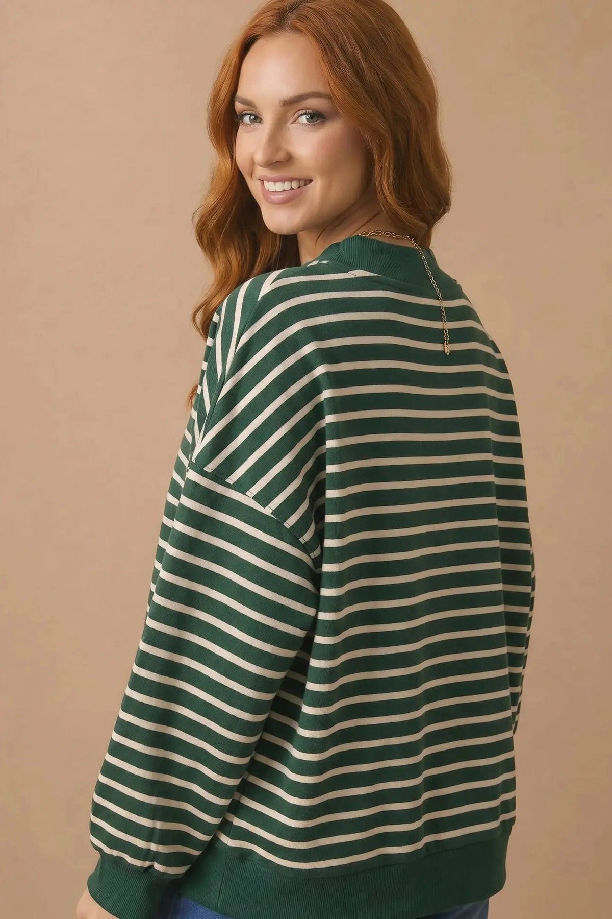 Merry and Bright Striped Sweatshirt - Desert Sunday