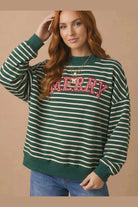 Merry and Bright Striped Sweatshirt - Desert Sunday