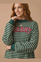 Merry and Bright Striped Sweatshirt - Desert Sunday
