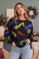 Merry Everything Glitter Sweatshirt - Desert Sunday