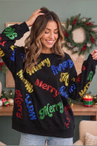 Merry Everything Glitter Sweatshirt - Desert Sunday