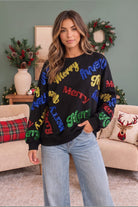 Merry Everything Glitter Sweatshirt - Desert Sunday