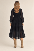 Midnight Grace Chiffon Midi Dress - Desert Sunday