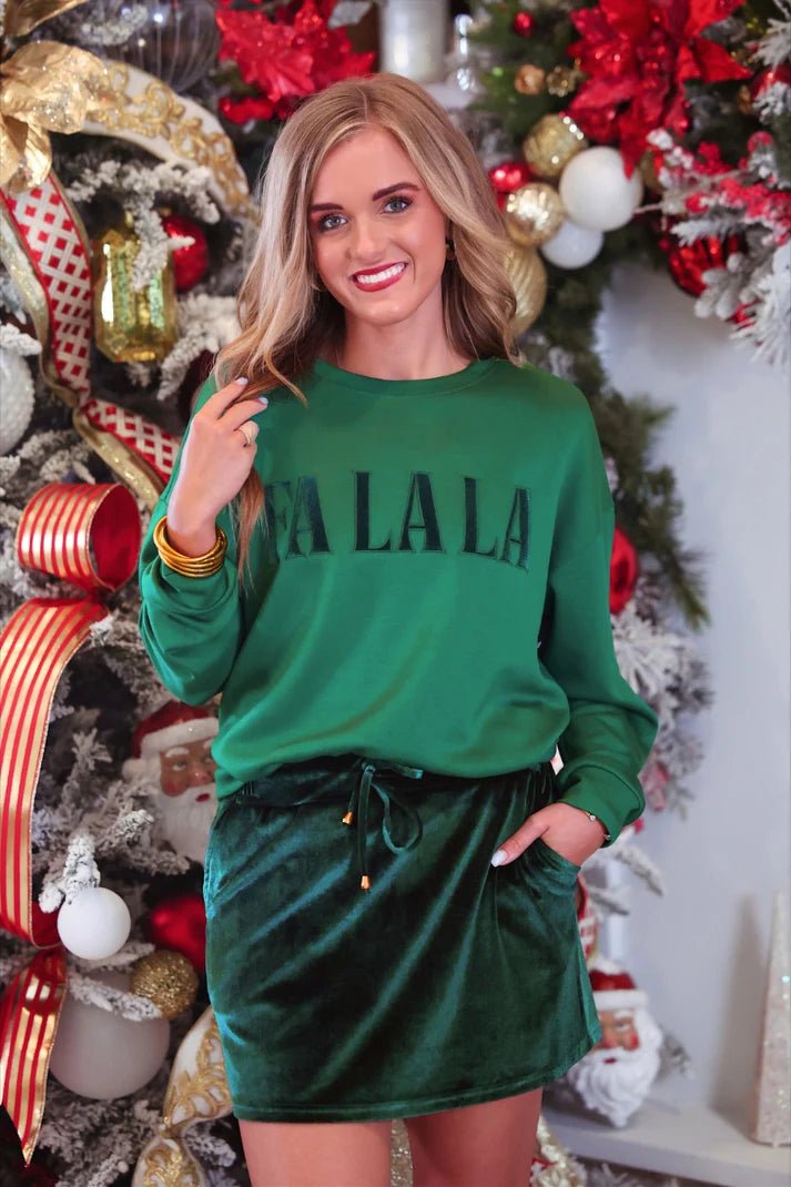 Mistletoe Velvet Hour Skort – Green - Desert Sunday