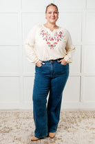 More Than You Would Think Embroidered Blouse - Desert Sunday