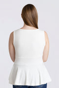 Muse Sleeveless Peplum Knit Top - Desert Sunday