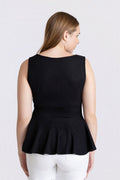 Muse Sleeveless Peplum Knit Top - Desert Sunday