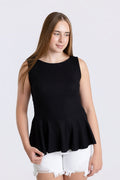 Muse Sleeveless Peplum Knit Top - Desert Sunday