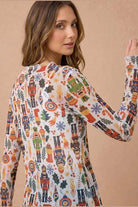Nutcracker Sweet Long Sleeve Mesh Top - Desert Sunday