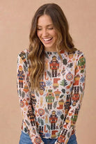 Nutcracker Sweet Long Sleeve Mesh Top - Desert Sunday