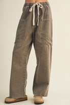 Olive Grove Wide Leg Utility Pants - Desert Sunday