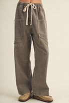 Olive Grove Wide Leg Utility Pants - Desert Sunday