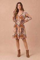 Patch Things Up Mini Dress - Desert Sunday