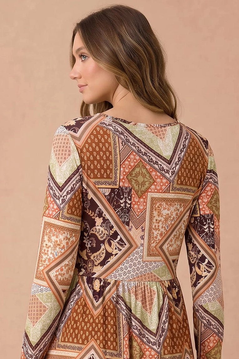 Patch Things Up Mini Dress - Desert Sunday