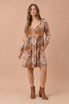 Patch Things Up Mini Dress - Desert Sunday