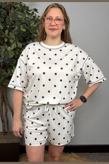 Playful Polka Dot Shorts Set - Desert Sunday