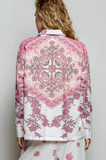 POL Printed Floral Button Down Shirt - Desert Sunday