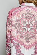 POL Printed Floral Button Down Shirt - Desert Sunday