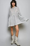 POL Striped Relaxed Fit Shirt Dress - Desert Sunday