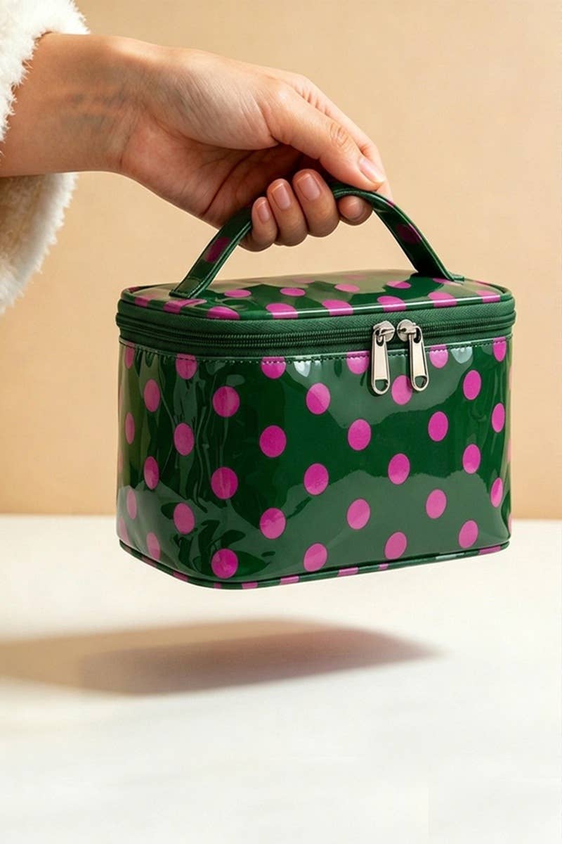 Pretty in Polka Dots Cosmetic Bag - Desert Sunday